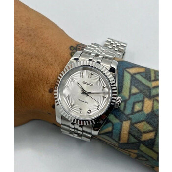 Custom Seiko Mod • White Lines No Date Arabic DJ • 39mm